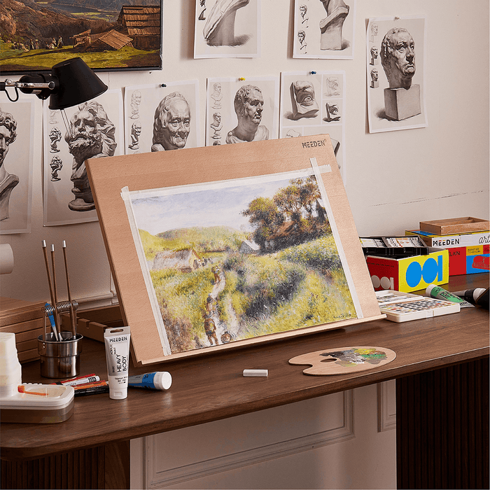 MEEDEN Tabletop Easel with Storage Drawer & Palette-6083-Walnut