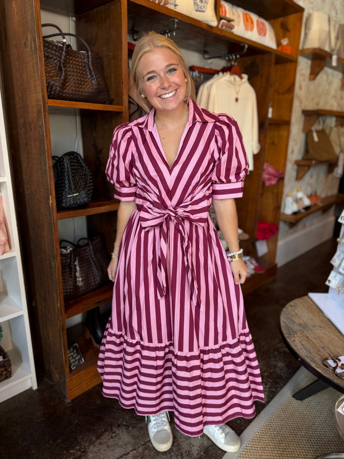 Melody Midi Dress Pink Wine