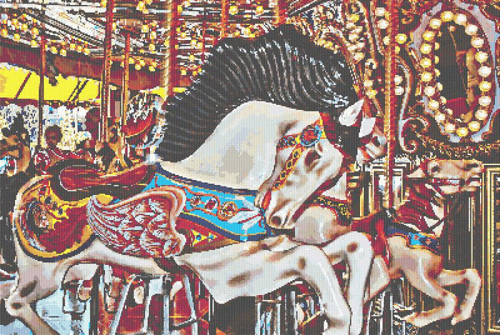 Merry Go Round Horse Counted Cross Stitch Pattern Download Printable