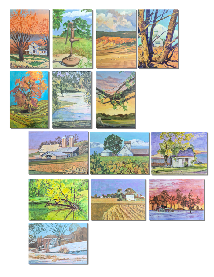 Midwest Farmland Collection | Set of 14 Blank 4x6 Notecards by Illinois Artist Susan Carson