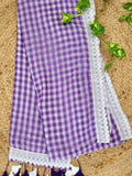 Indiehaat | Purple Pure Mul Cotton Handloom Saree
