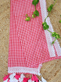 Indiehaat | Red Pure Mul Cotton Handloom Saree