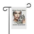 Mind your own damn business cat lady garden flag
