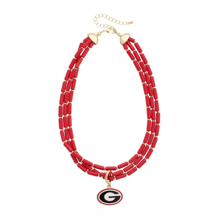 Multi-Strand Beaded Logo Necklace