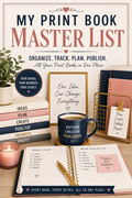 My Print Book Master List | Organize, Track & Plan Every Publishing Project