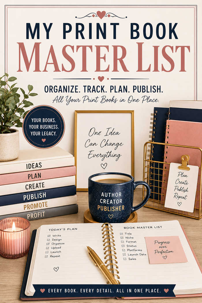 My Print Book Master List | Organize, Track & Plan Every Publishing Project