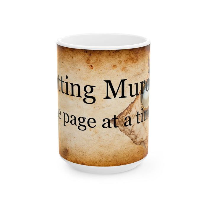 Mystery Writer Coffee Mug 15 oz Plotting Murder One Page at a Time