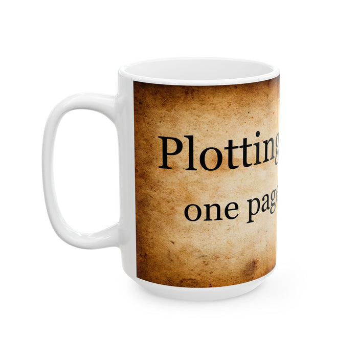 Mystery Writer Coffee Mug 15 oz Plotting Murder One Page at a Time