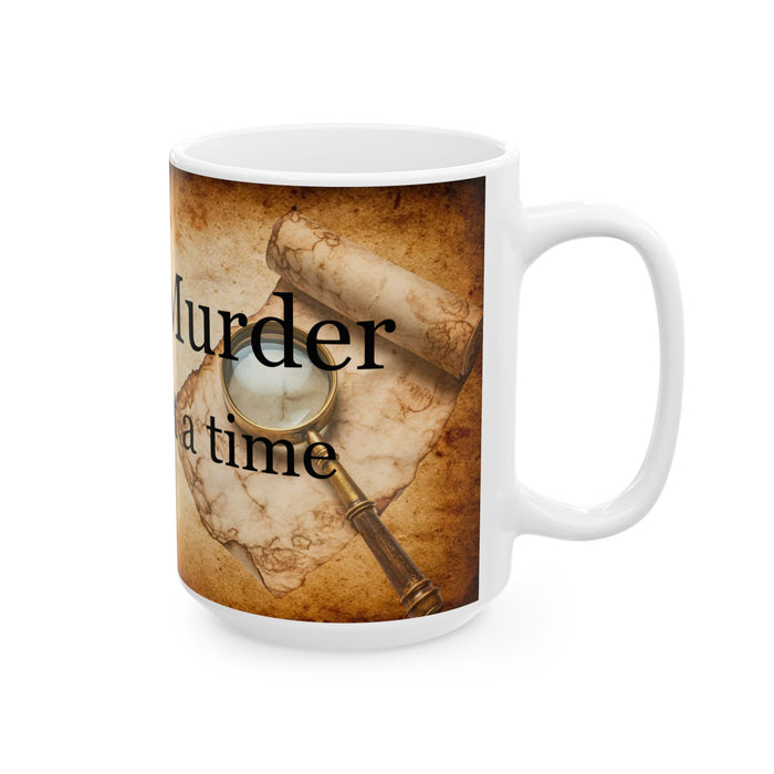 Mystery Writer Coffee Mug 15 oz Plotting Murder One Page at a Time