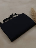 Indiehaat | Pure Khadi Cotton Handloom Saree Black