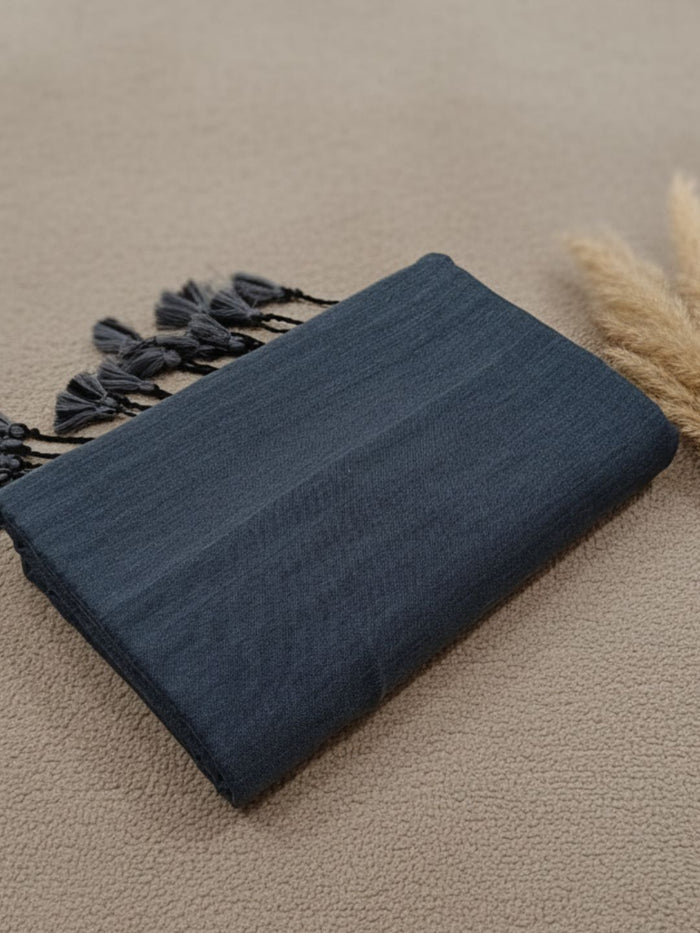 Indiehaat | Pure Khadi Cotton Handloom Saree Gray