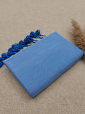 Indiehaat | Pure Khadi Cotton Handloom Saree Blue