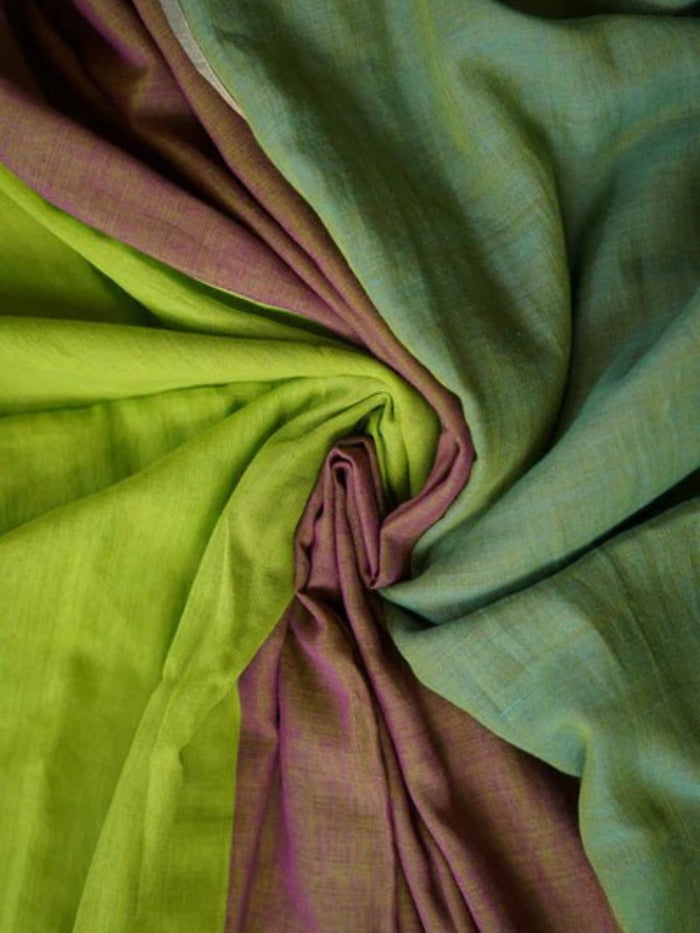 Indiehaat | Pure Khadi Cotton Handloom Saree Multicolor
