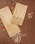 Indiehaat | Banarasi Lichi Silk Brocade Suit White