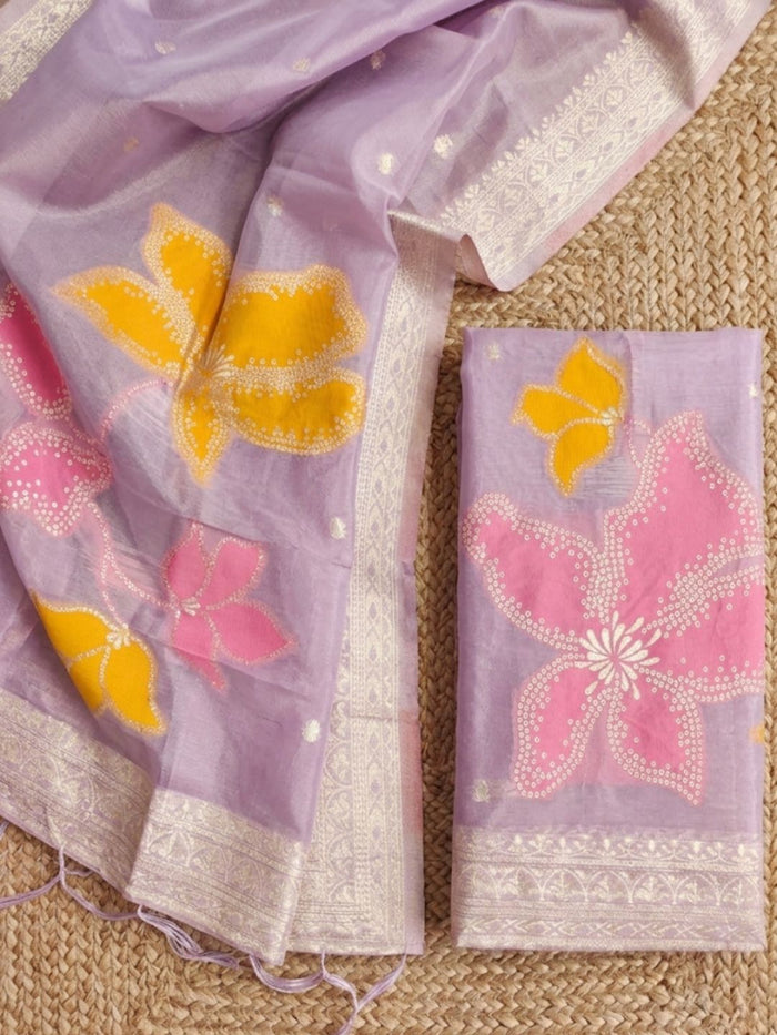 Indiehaat | Banarasi Silk Brocade Suit Material Purple