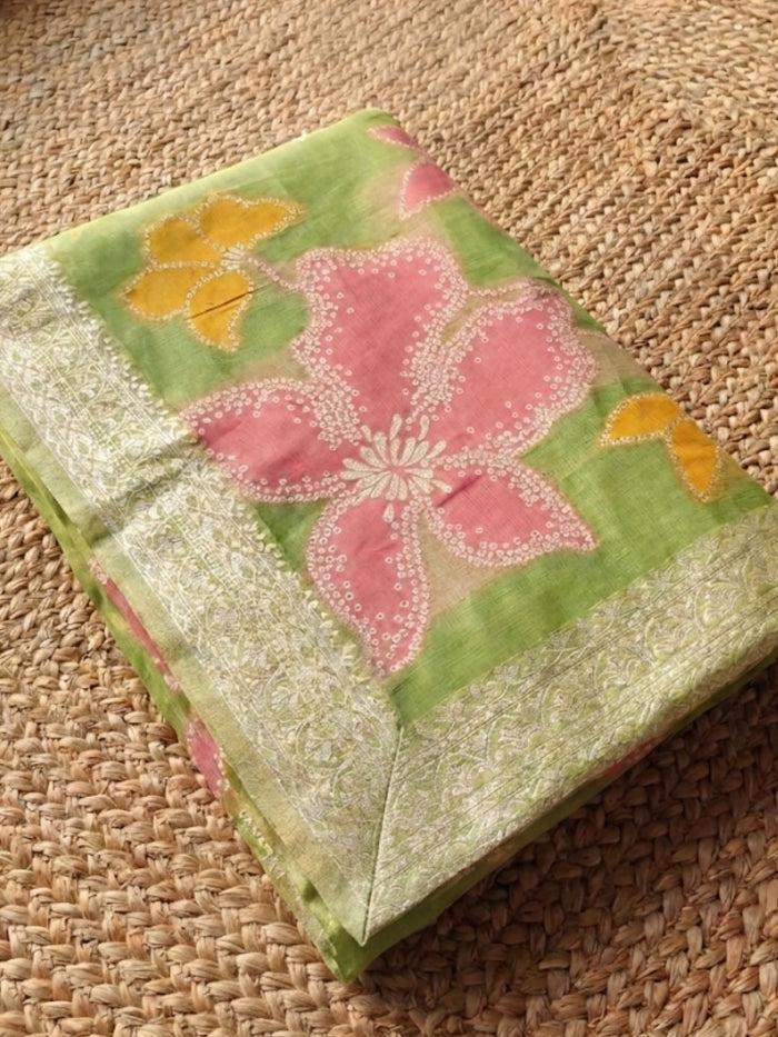 Indiehaat | Banarasi Silk Brocade Suit Material Green