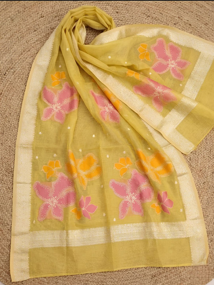 Indiehaat | Banarasi Silk Brocade Suit Material Yellow