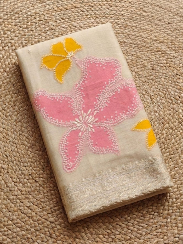 Indiehaat | Banarasi Silk Brocade Suit Material White