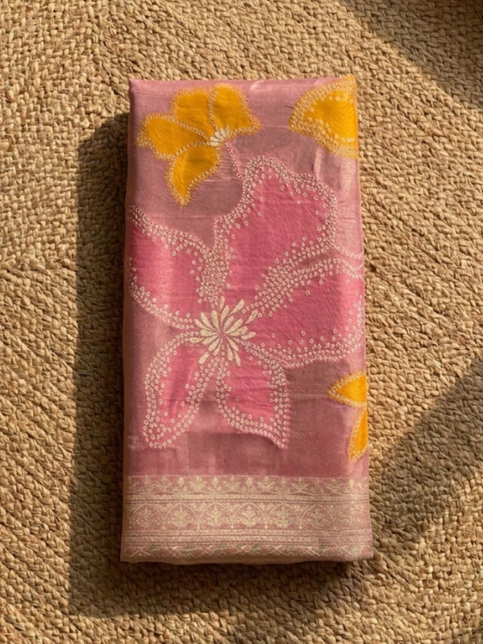 Indiehaat | Banarasi Silk Brocade Suit Material Pink