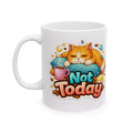 Not Today Cat Mug  Funny Snarky Cat Lover Gift  Lazy Mood Coffee Cup Sarcasm