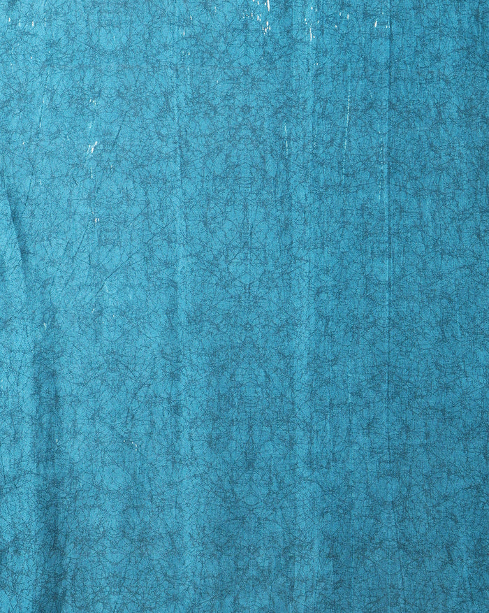 Indiehaat | Kashmiri Silk Printed Saree Off-White & Teal