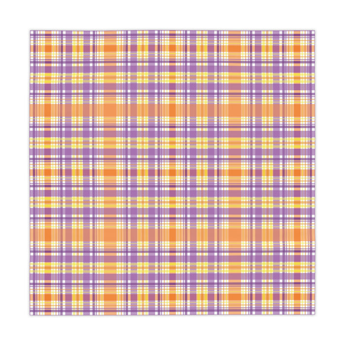 Orange Purple Plaid Tablecloth Décor Party Home Table Covering