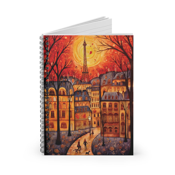Paris Eiffel Tower Spiral Notebook – 6" x 8" Ruled Travel Journal