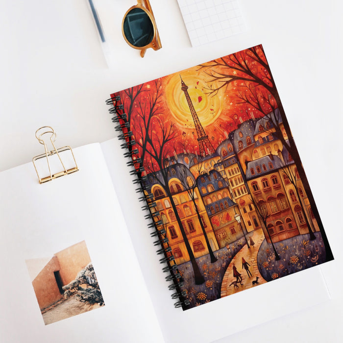 Paris Eiffel Tower Spiral Notebook – 6" x 8" Ruled Travel Journal