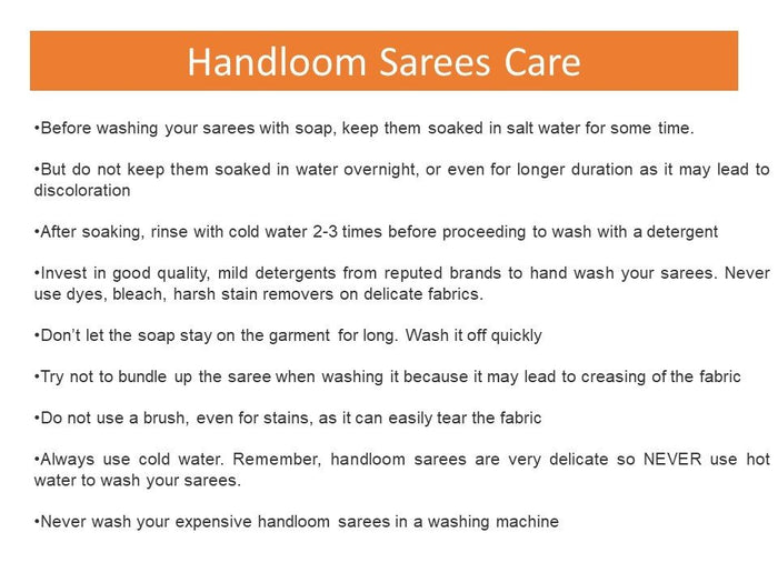 Handloom Care Instructions - Indiehaat