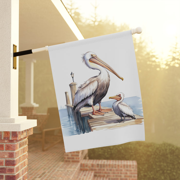 Pelican Garden Flag Coastal Dock Bird Porch Banner Beach House Decor