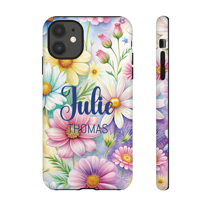 Personalized Daisy Phone Case Custom Name Cover iPhone Samsung Pixel Gift