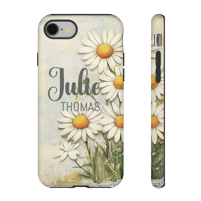 Personalized Floral Phone Case Custom Name Cover iPhone Samsung Pixel Gift