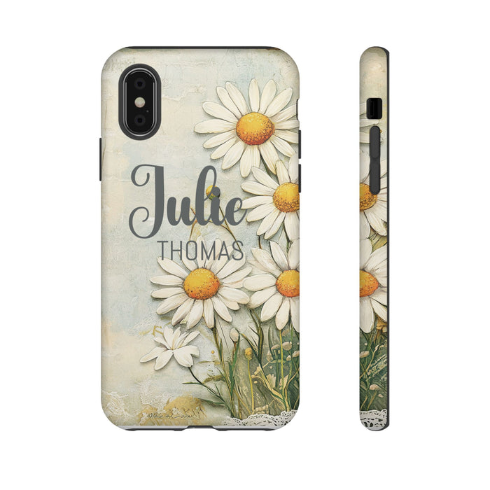 Personalized Floral Phone Case Custom Name Cover iPhone Samsung Pixel Gift