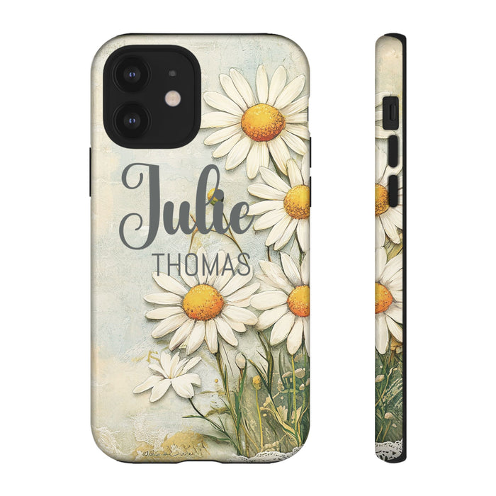 Personalized Floral Phone Case Custom Name Cover iPhone Samsung Pixel Gift