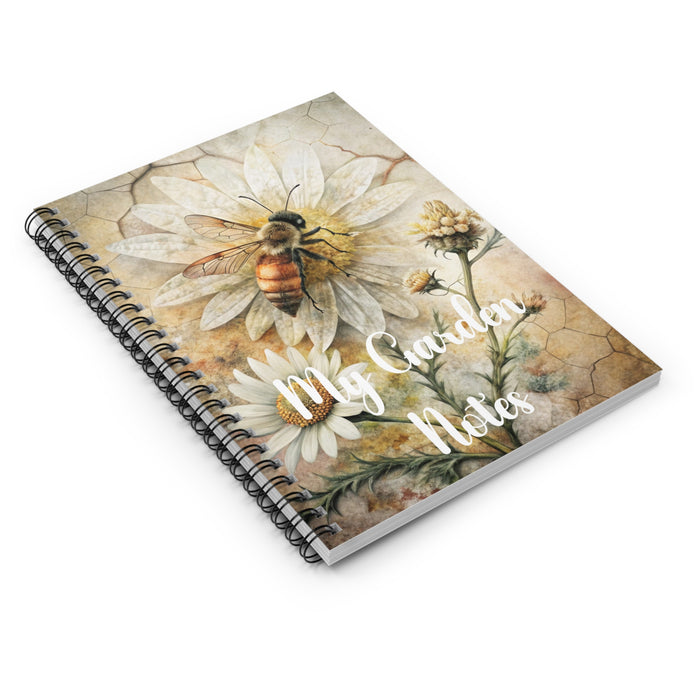 Personalized Garden Journal Honey Bee Daisy Gardener Spiral Notebook Gift