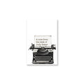 Vintage typewriter with 'A note from the desk of Judy Baker' text on a white background
