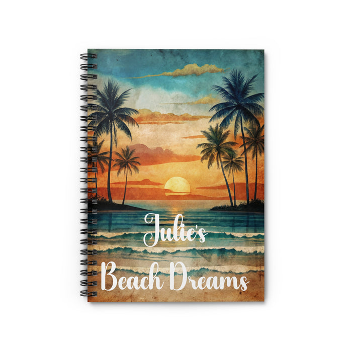Personalized Journal Beach Sunrise Sunset Ocean Spiral Notebook Dream Notes