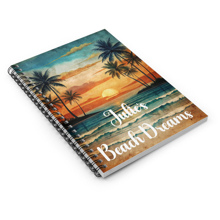 Personalized Journal Beach Sunrise Sunset Ocean Spiral Notebook Dream Notes