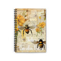 Personalized Journal Bumble Honey Bee Daisy Gardener Notebook Ruled Lined Pages