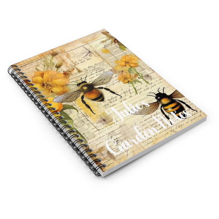 Personalized Journal Bumble Honey Bee Daisy Gardener Notebook Ruled Lined Pages
