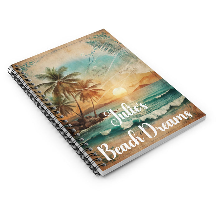 Personalized Journal for Women Notes Ocean Dreams Beach Sunrise Sunset Spiral Notebook