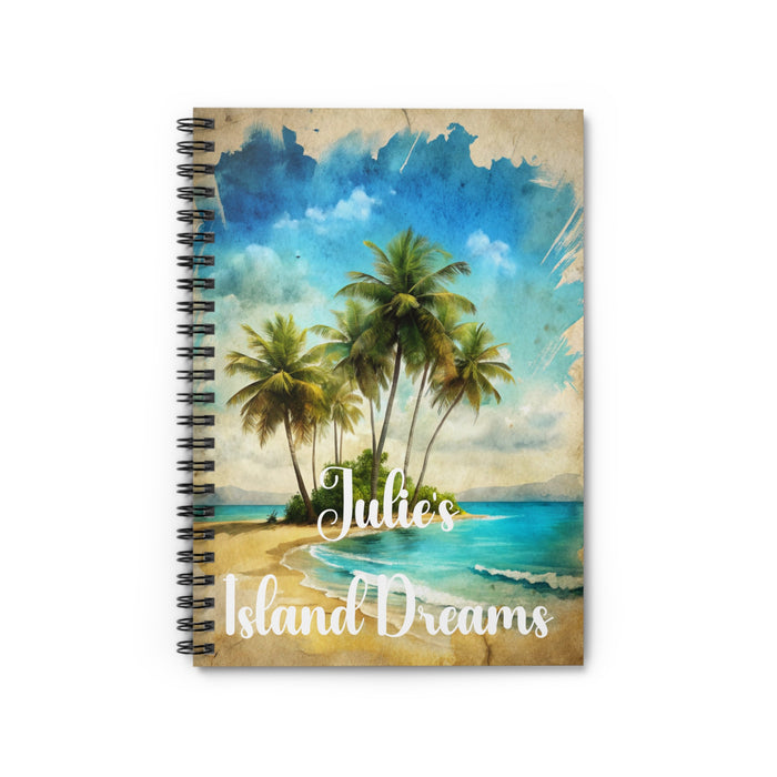 Personalized Journal Note Beach Sunrise Ocean Dreams Spiral Notebook Lined Pages