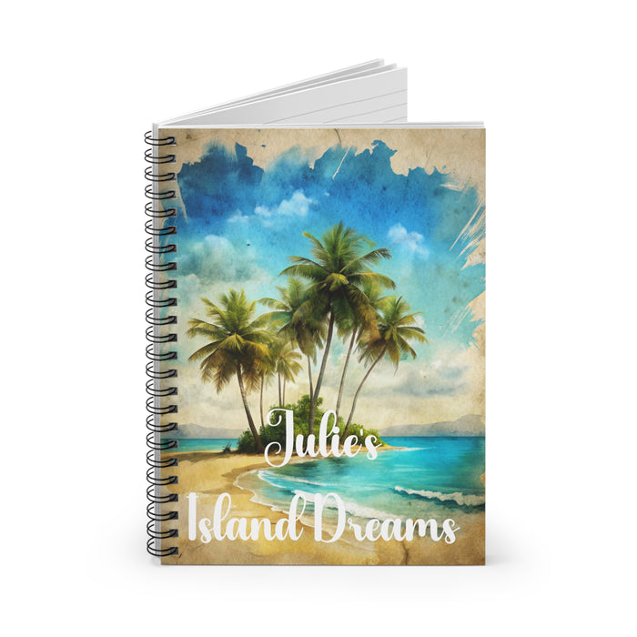 Personalized Journal Note Beach Sunrise Ocean Dreams Spiral Notebook Lined Pages