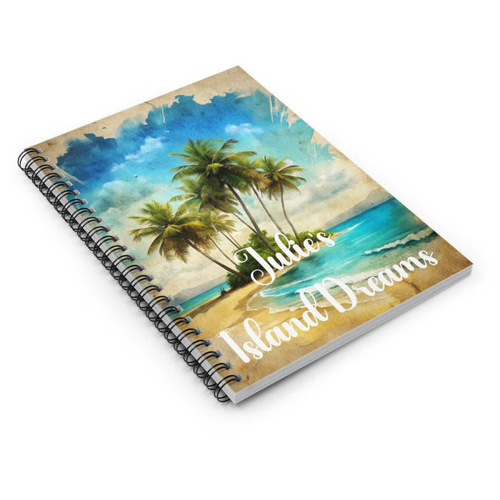 Personalized Journal Note Beach Sunrise Ocean Dreams Spiral Notebook Lined Pages