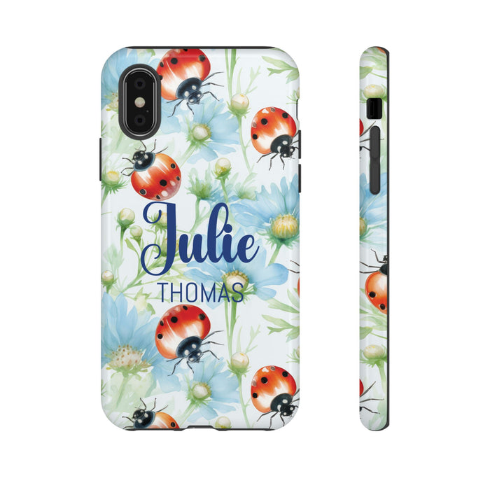 Personalized Ladybug Phone Case Custom Name Cover iPhone Samsung Pixel Gift