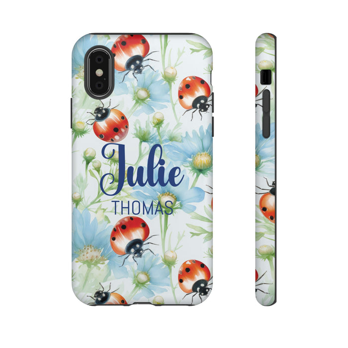 Personalized Ladybug Phone Case Custom Name Cover iPhone Samsung Pixel Gift