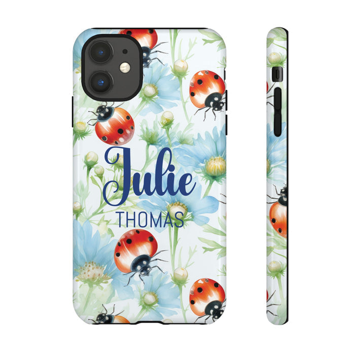 Personalized Ladybug Phone Case Custom Name Cover iPhone Samsung Pixel Gift