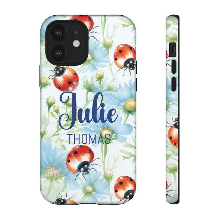 Personalized Ladybug Phone Case Custom Name Cover iPhone Samsung Pixel Gift