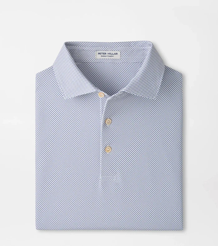 Phoenix Performance Jersey Polo - Sean Self Collar White/Bali Blue