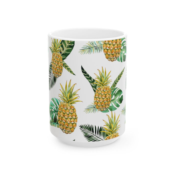 Pineapple Coffee Mug – Tropical Fruit Ceramic Cup 11oz/15oz Dishwasher Safe